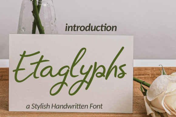Etaglyphs: A Vintage Script Font for Editorial Elegance